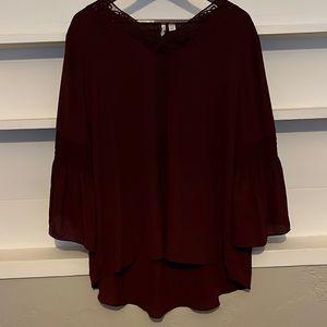 Cato Eggplant blouse with wide arms